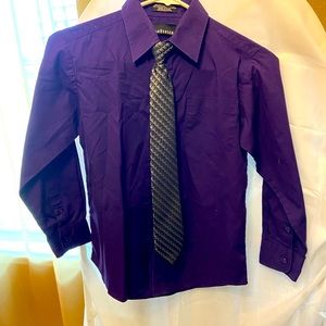 Purple button up with tie